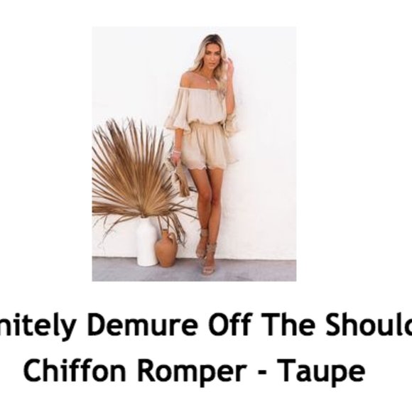Definitely Demure Off The Shoulder Chiffon Romper - Picture 1 of 3